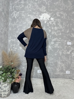 Blusa Azul & Bege Stroke - loja online
