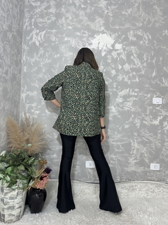 Blazer Animal Print Aqua - Lemour Modas