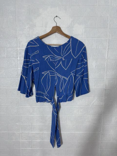 Cropped Azul & Branco - Lemour Modas