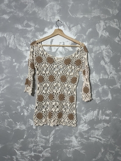 Imagem do Blusa Crochê Bege & Marrom