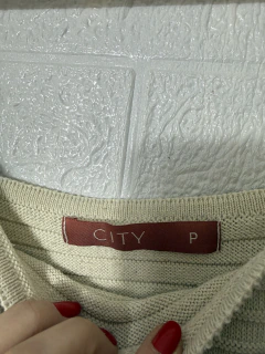 Cropped Tricô Bege City - loja online