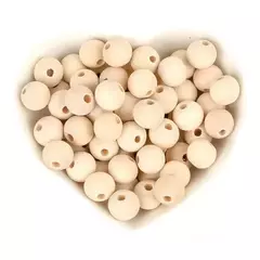Cuentas de Madera Maciza Natural 18 mm x 15 unidades - comprar online