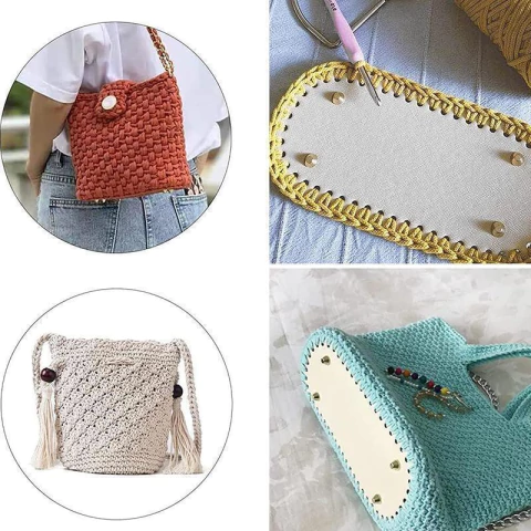 Base Para Tejer Bolso Cartera Crochet Medida 22x10 Cuero Pu - comprar online