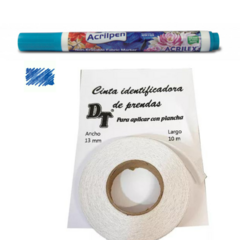 Kit Cinta Identificadora de Ropa Y Marcador Permanente Acrilpen - comprar online