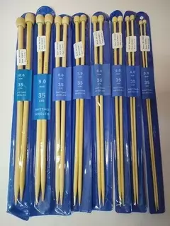 Set 8 Agujas de Bambu + Estuche Porta Agujas - comprar online
