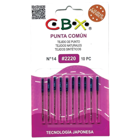 Agujas CBX 2220 Maquina Familiar Recta Punta Común por Paquete