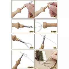 Aguja Intercambiable Bordado Punch Needle Mango Madera 3 Medidas Gruesas en internet