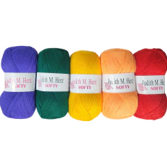 Pack X5 Lanas Finas Softy Cashmilon Ovillos de 100gr - Luno