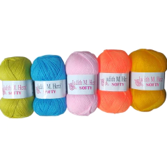 Pack X5 Lanas Finas Softy Cashmilon Ovillos de 100gr