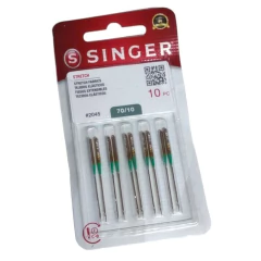 Imagen de Agujas SINGER 2045 Para Maquina Familiar Recta Punta Bolita