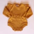 ROMPER TRICOT IRIS TERRACOTA E MOSTADA COM BABADO BEBÊ E INFANTIL - loja online
