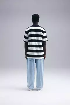 CAMISETA PLANO C STRIPE TSHIRT PC LETTER PRETO - loja online