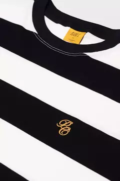 CAMISETA PLANO C STRIPE TSHIRT PC LETTER PRETO