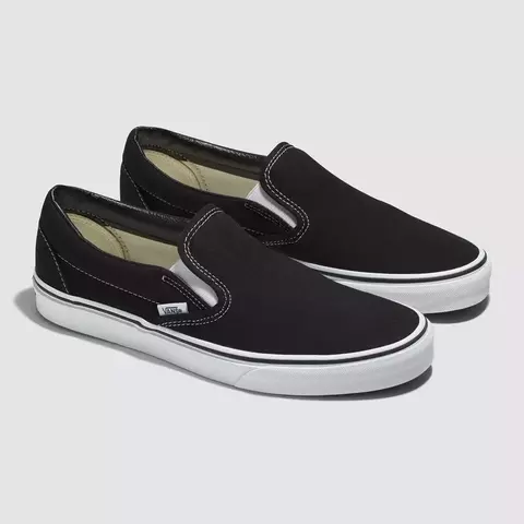 TENIS VANS SLIP-ON BLACK WHITE PRETO