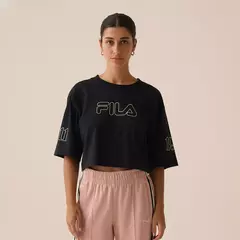 CAMISETA FILA FEM. OVER OUTLINE UNION 1911 PRETO