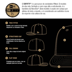 BONE NEW ERA 5950WHITE ON BLACK NEYYAN 7 1/4 57,7 CM - loja online