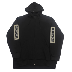 MOLETOM HOCKS ABERTO ZIPER LOGO LETTER PRETO