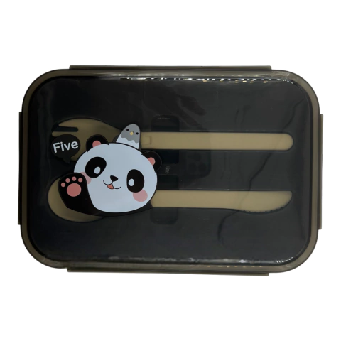 LUNCHERA INFANTIL 2 DIVISIONES OSO + CUBIERTOS