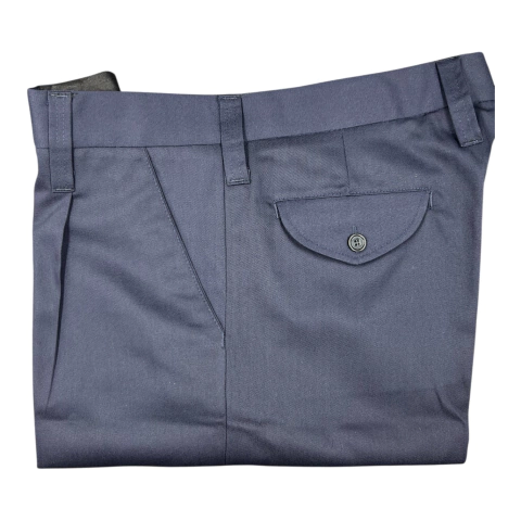 PANTALON DE VESTIR AZUL CON BOTON