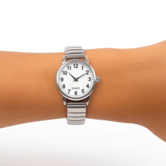 Relógio Minimalista DSM Lyne Prata e Branco - comprar online