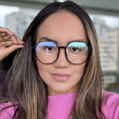 Armação Octagonal Unissex Preto