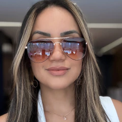 Óculos De Sol Siena Dourado e Marrom - comprar online