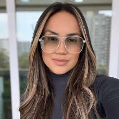 Óculos De Sol Brina Transparente e Verde Degradê - comprar online