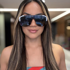 Óculos De Sol Vert Branco e Marrom - comprar online