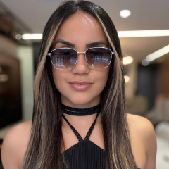 Óculos De Sol Zafir Dourado e Azul Degrade - comprar online