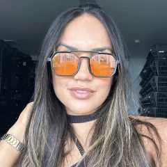 Óculos De Sol Riviera Preto Fosco e Laranja - comprar online