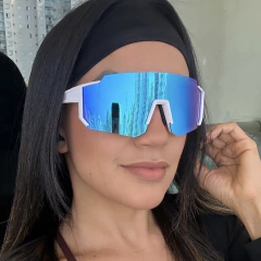 Óculos De Sol Esportivo Azul e Branco - comprar online