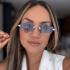 Óculos De Sol Soft Azul Escuro Degradê - comprar online