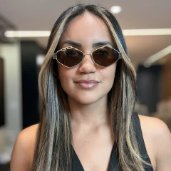 Óculos De Sol Valencia Marrom e Dourado - comprar online