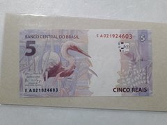 Cédula de 5 Reais De 2017 C 343 Serie E A 021924603 Meirelles e Goldfajn Flor De Estampa