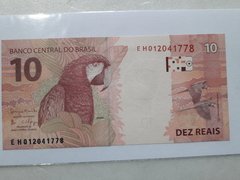 Cédula de 10 Reais De 2016 C 348 Serie E H 012041778 Meirelles e Gojdfajn Flor De Estampa