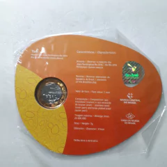 Moeda de 1 Real de 2016 Aço Inox Núcleo e Aro Anel Aço Inox Banhado de Bronze TOM No Blister Oficial do Banco Central do Brasil - comprar online