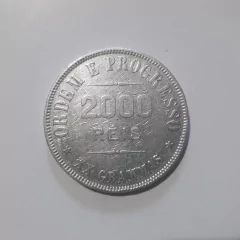 Moeda de 2000 Réis de 1908 Prata 900 Com Ponto Entre o 1ª e 2ª Zero ESCASSA MA 5 - comprar online