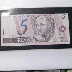 Cédula de 5 Reais de 1999 C 272 A 3035000563 C 1ª Serie Pedro S. Malan e Armínio Fraga Neto Flor de Estampa ESCASSA - comprar online