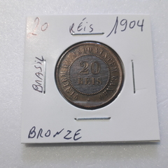 Moeda de 20 Réis de 1904 Bronze VINTÉM MRIO 31 na internet