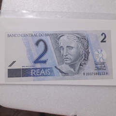 Cédula de 2 Reais de 2008 C259 1º Serie B 2037080112 A Chancelas de Guido Mantega e Henrique Meirelles Flor de Estampa - comprar online