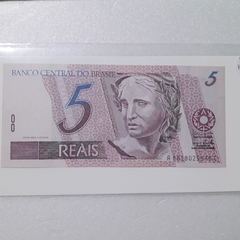 Cédula de 5 Reais de 2003  C274 1º Serie A 8818025940 C  Chancelas de Antonio Palocci e Henrique Meirelles   Flor de Estampa - comprar online