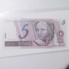 Cédula de 5 Reais de 2006  C276 1º Serie B 5159080774 C  Chancelas de Guido Mantega e Henrique Meirelles   Flor de Estampa