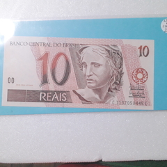 Cédula de 10 Reais de 2003 C295  1º Serie C 1137050445 C  Chancelas de Antonio Palocci e Henrique Meirelles  Flor de Estampa - comprar online