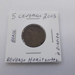 Moeda de 5 Centavos de 2003 Aço Banhado de Cobre Reverso Horizontal à Direita X 9