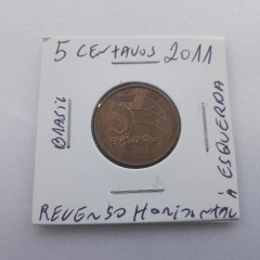 Moeda de 5 Centavos de 2011 Aço Banhado de Cobre Reverso Horizontal à Esquerda X 20