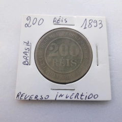 Moeda de 200 Réis de 1893 Níquel Reverso Invertido R0 4