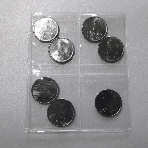 Moedas de 1 Cruzeiro de 1979 à 1985 Aço Inox Serie Cana De Açúcar Flor de Cunho