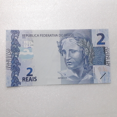Cédula de 2 Reais de 2017 C 336 Serie E L 117112278 Chancelas de Henrique Meirelles e Goldfajn Flor de Estampa