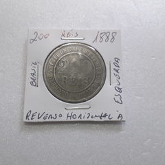 Moeda de 200 Réis de 1888 Império Cuproníquel Reverso Horizontal à Esquerda com avaria no Verso HG 06