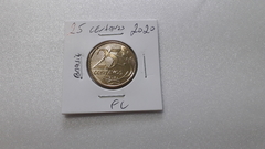 Moeda de 25 Centavos de 2020 Aço Banhado de Bronze Flor de Cunho VV 13